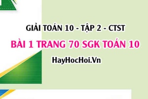 Giải bài 1 trang 70 Toán 10 tập 2 SGK Chân trời sáng tạo